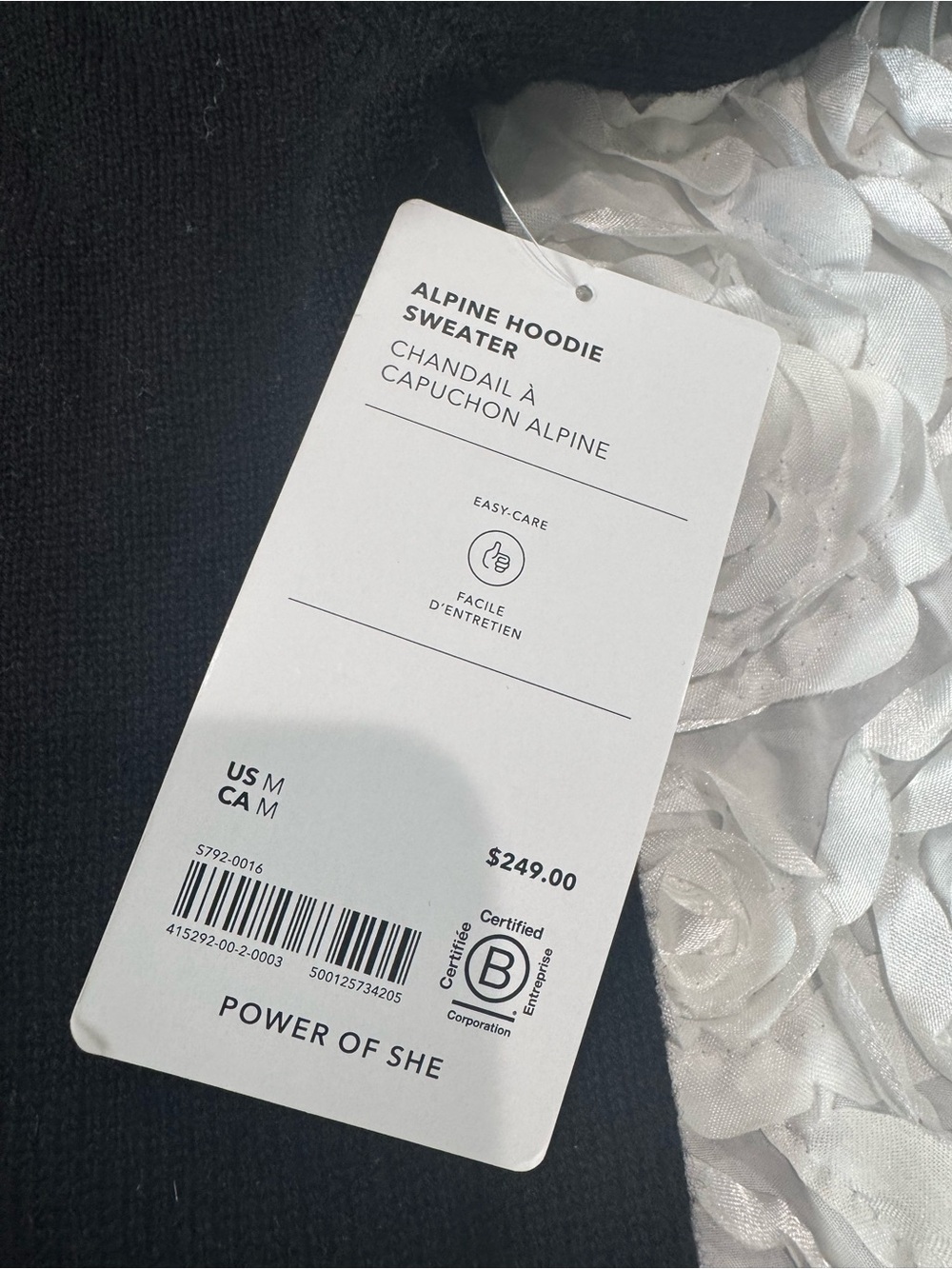 Athleta Alpine Hoodie Sweater Merino Cashmere Black M NWT - Picture 8 of 11